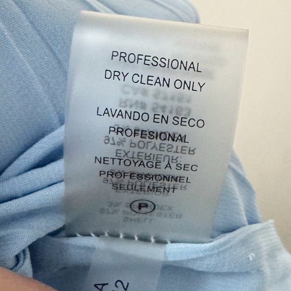 Calvin Klein Light Blue Sleeveless Pleated Blouse Professional Preppy Keyhole - Picture 7 of 9